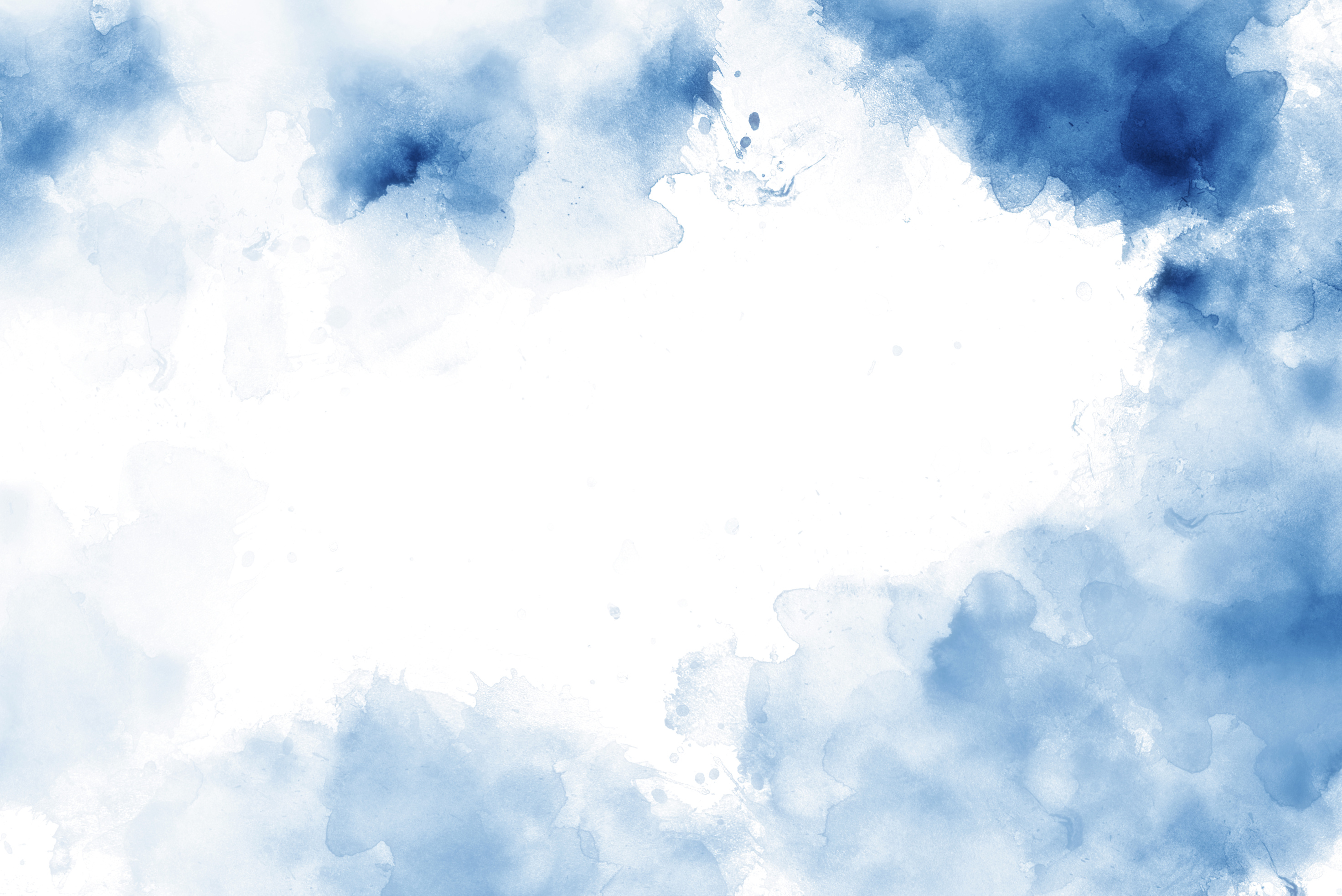 Blue Abstract Watercolor Painted Art Background